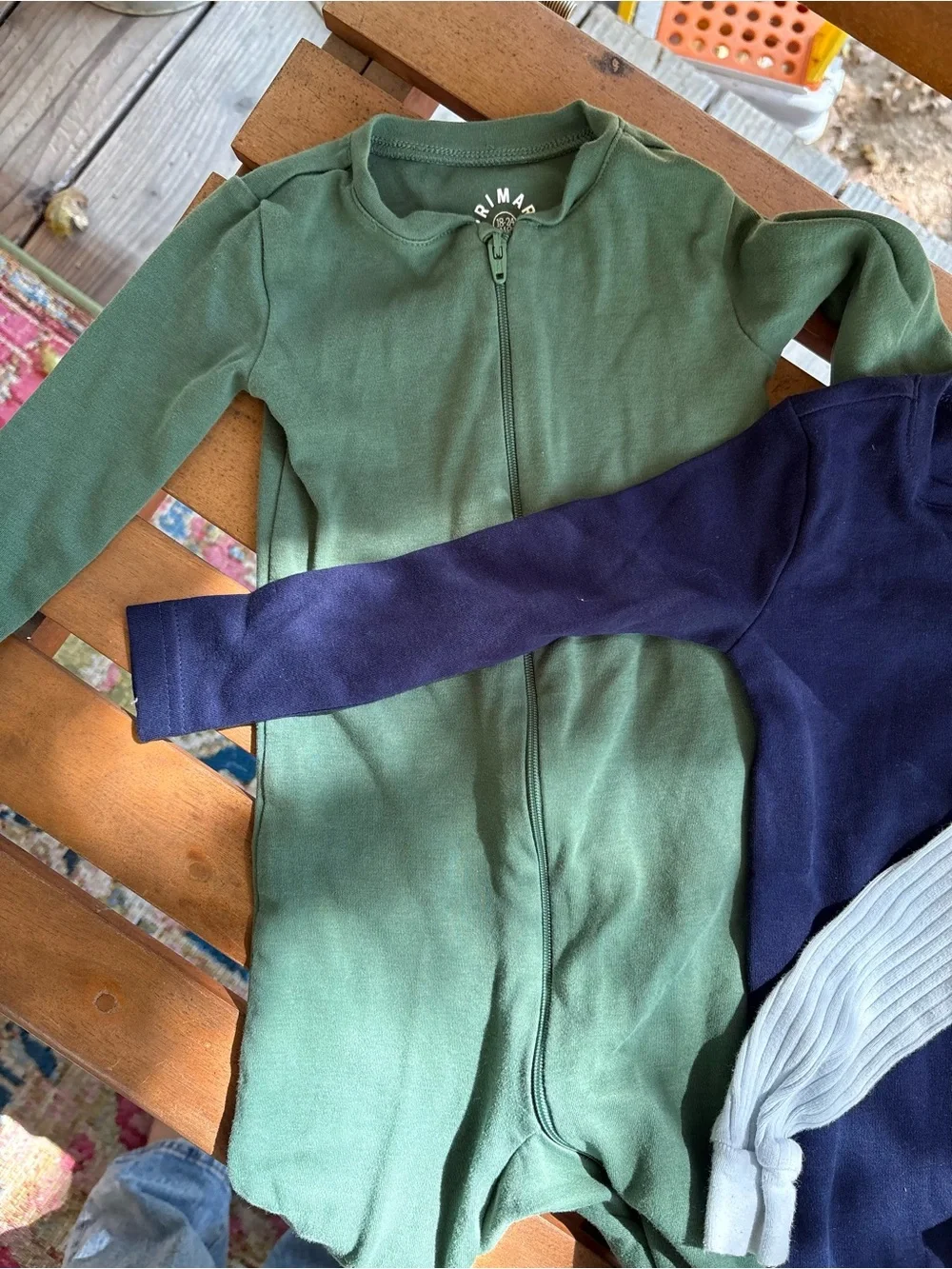 Organic Cotton 18 month onesies - Green, Navy, Light Blue, Lavender